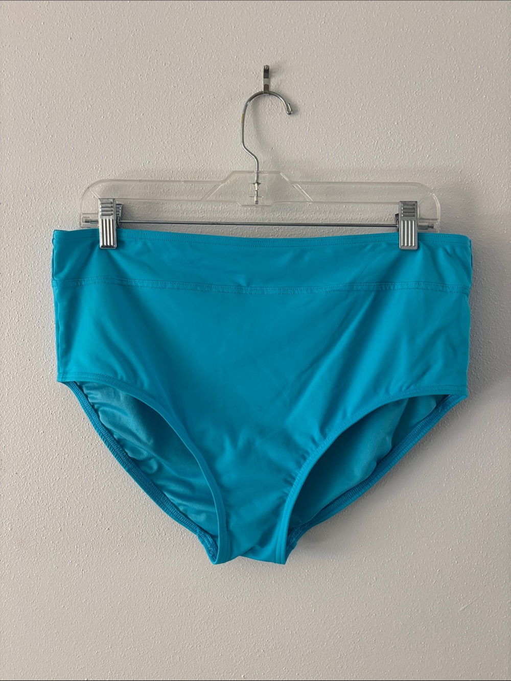Lands' End Turquoise High Waist Swim Bottoms.